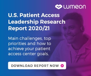 An-advert-for-Lumeon's-Patient-Access-Leadership-Report